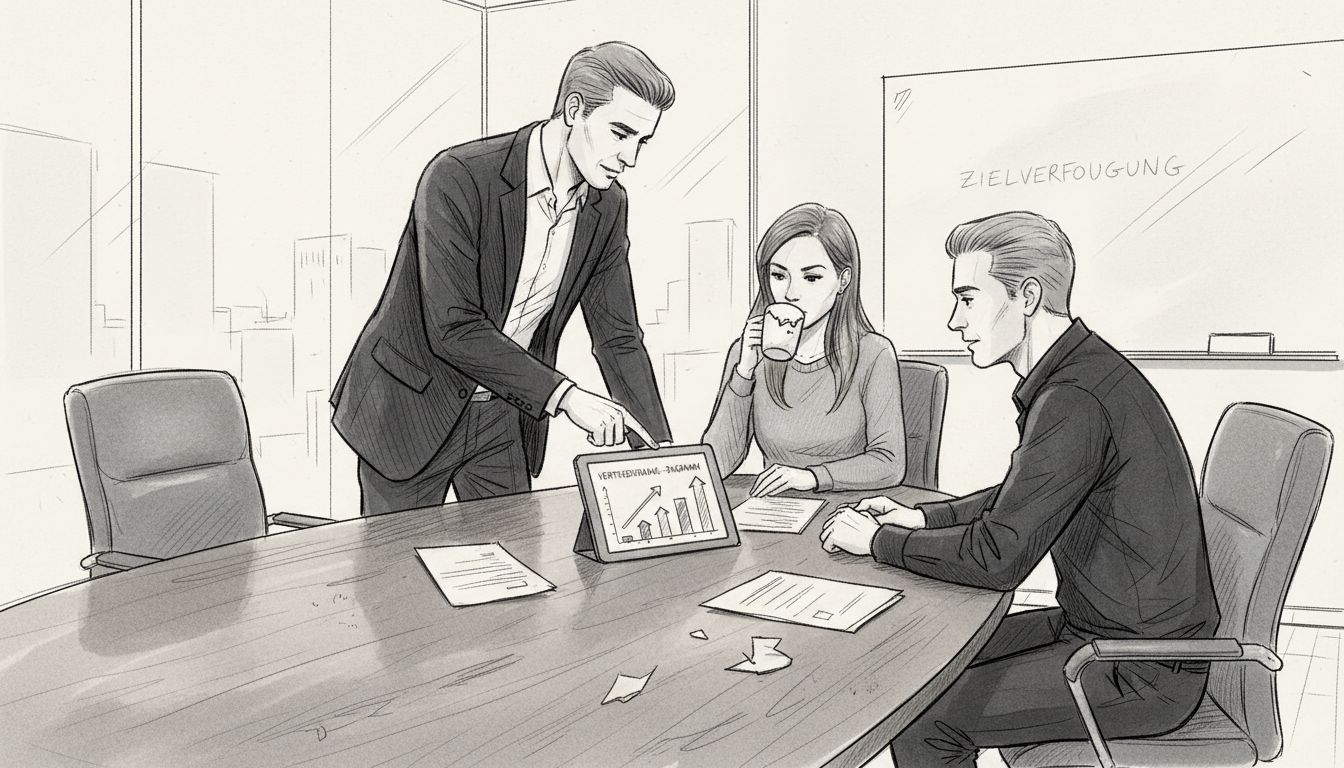 Das Vertriebsteam bespricht gemeinsam die optimale Strategie für die verschiedenen Vertriebskanäle.