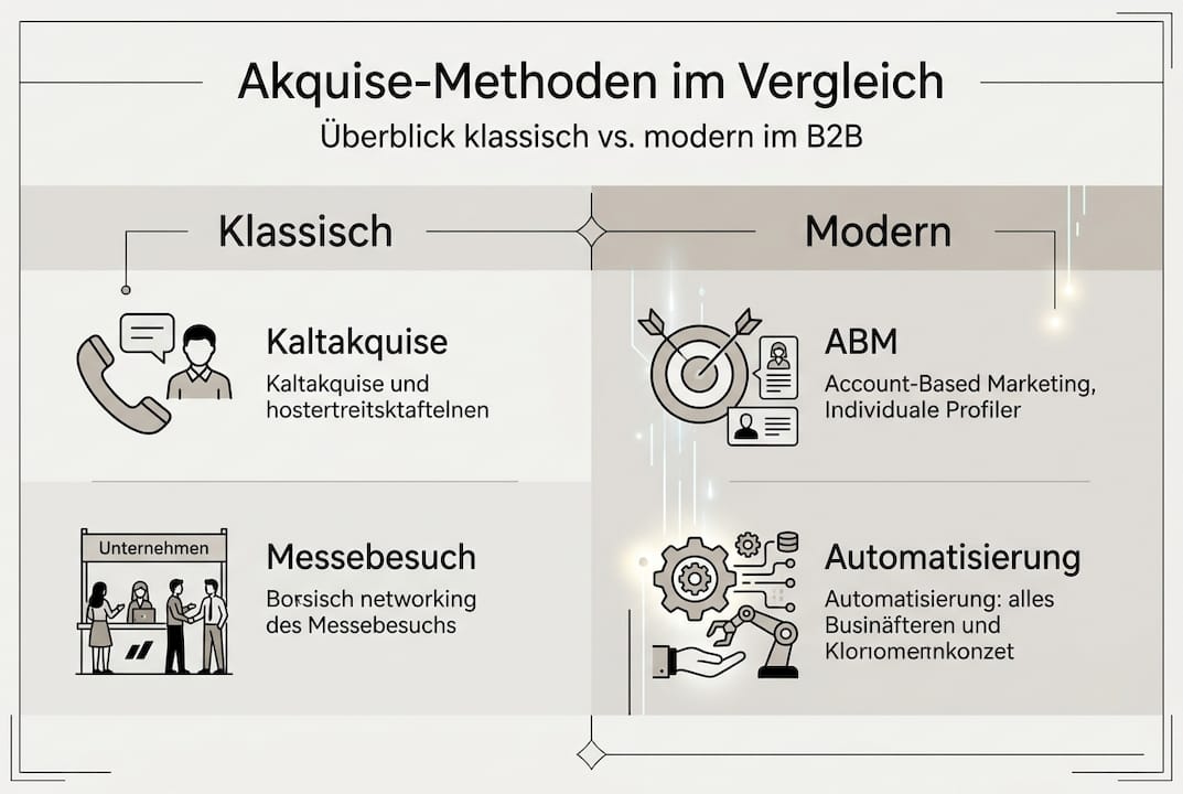 Eine Infografik zeigt die Unterschiede zwischen traditionellen und modernen Methoden auf.