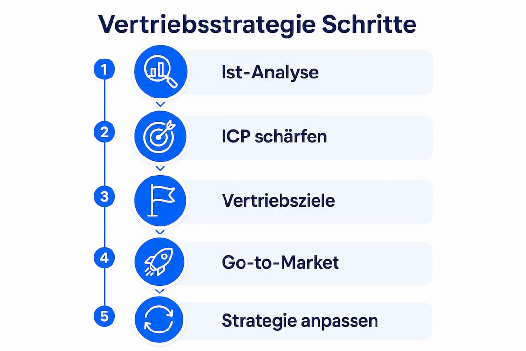 Anschauliche Übersicht: So entwickeln Sie Schritt für Schritt Ihre Vertriebsstrategie