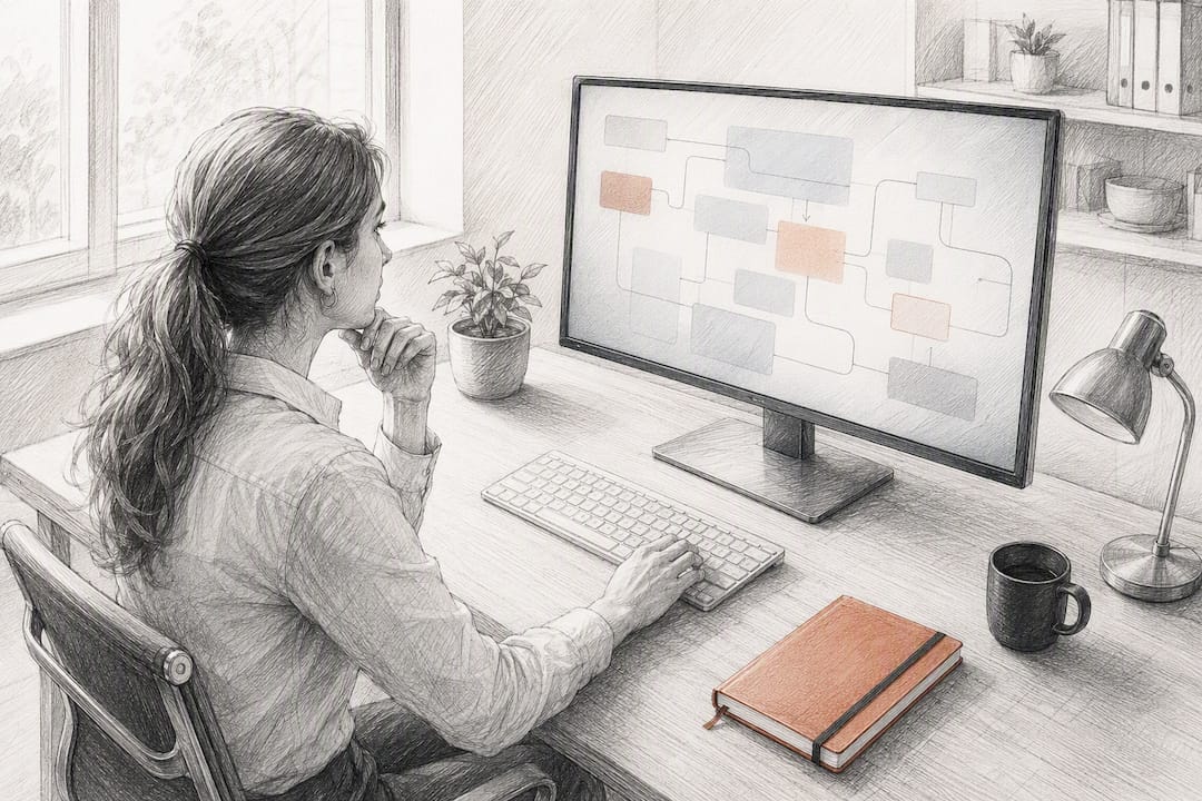 Arbeitsplatz für Sales Operations mit automatisiertem CRM-Workflow