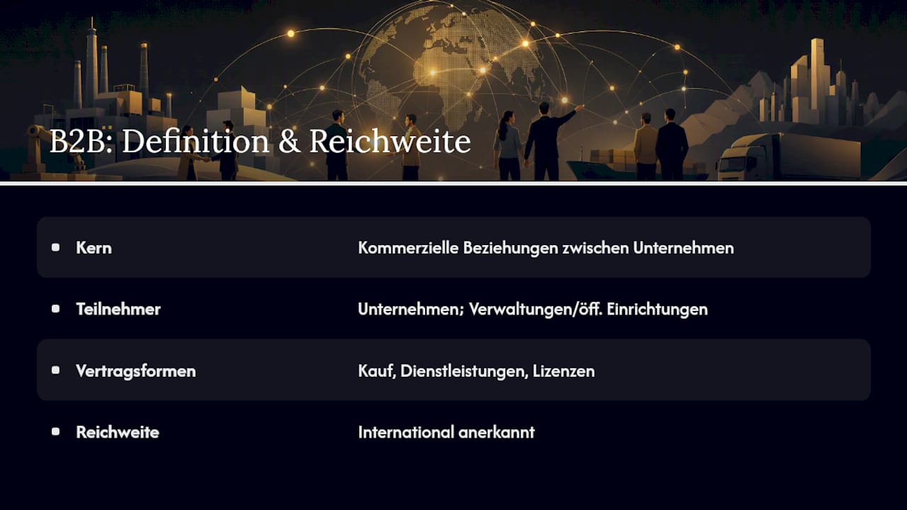 Was bedeutet B2B genau? Definition und Reichweite — overview diagram