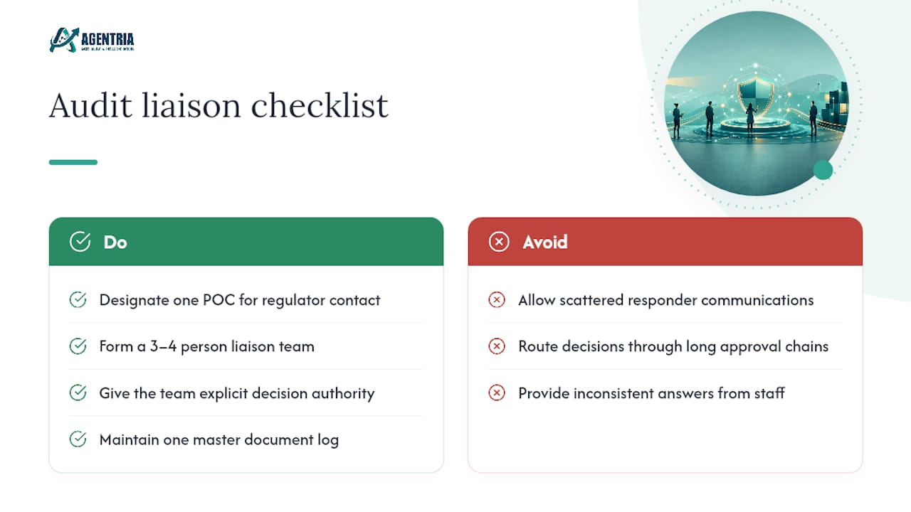 Establishing an audit liaison team or point of contact — overview diagram
