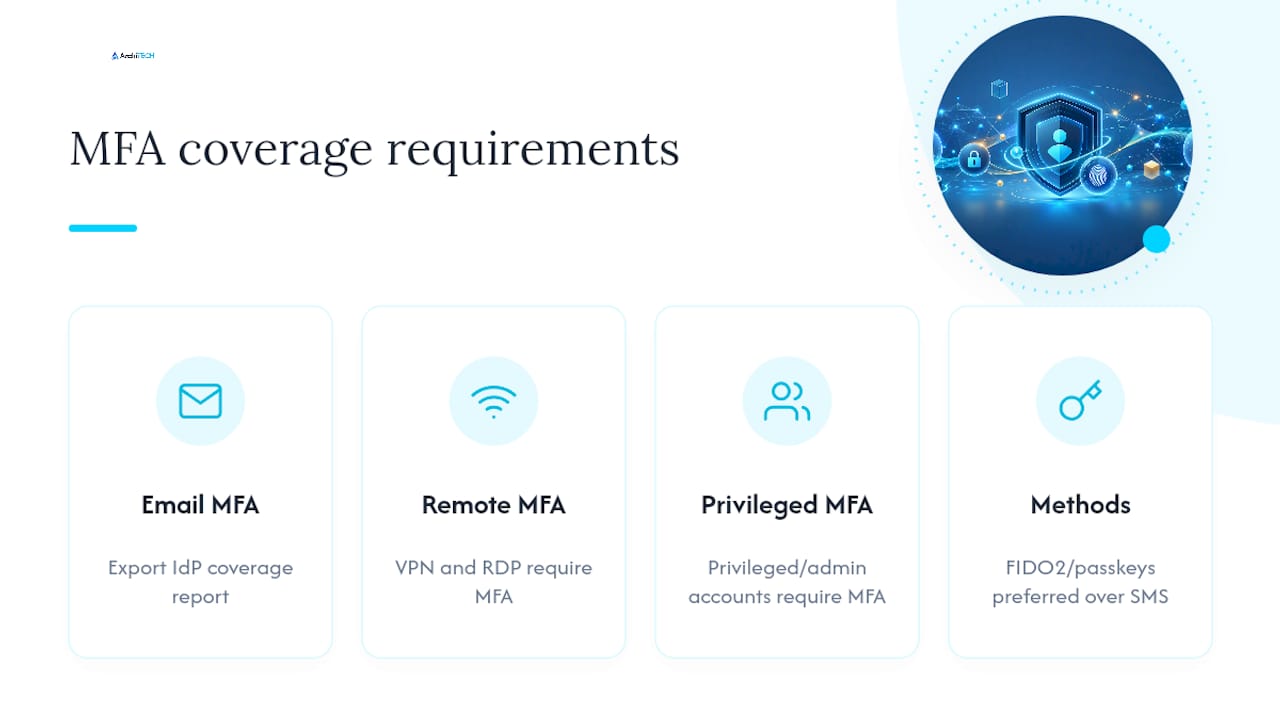 Diagram of multi-factor authentication requirements and methods