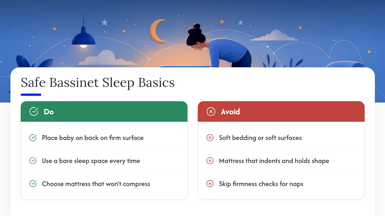 Diagram comparing infant sleep death risks by mattress firmness