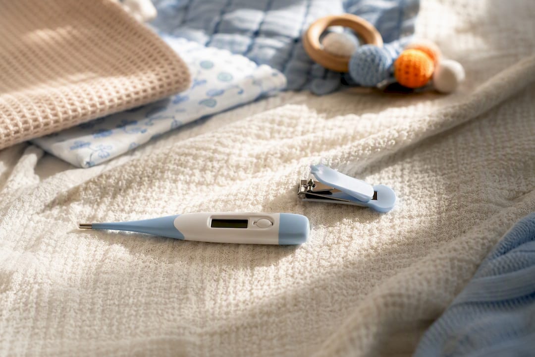 Baby nail clippers and digital thermometer kit