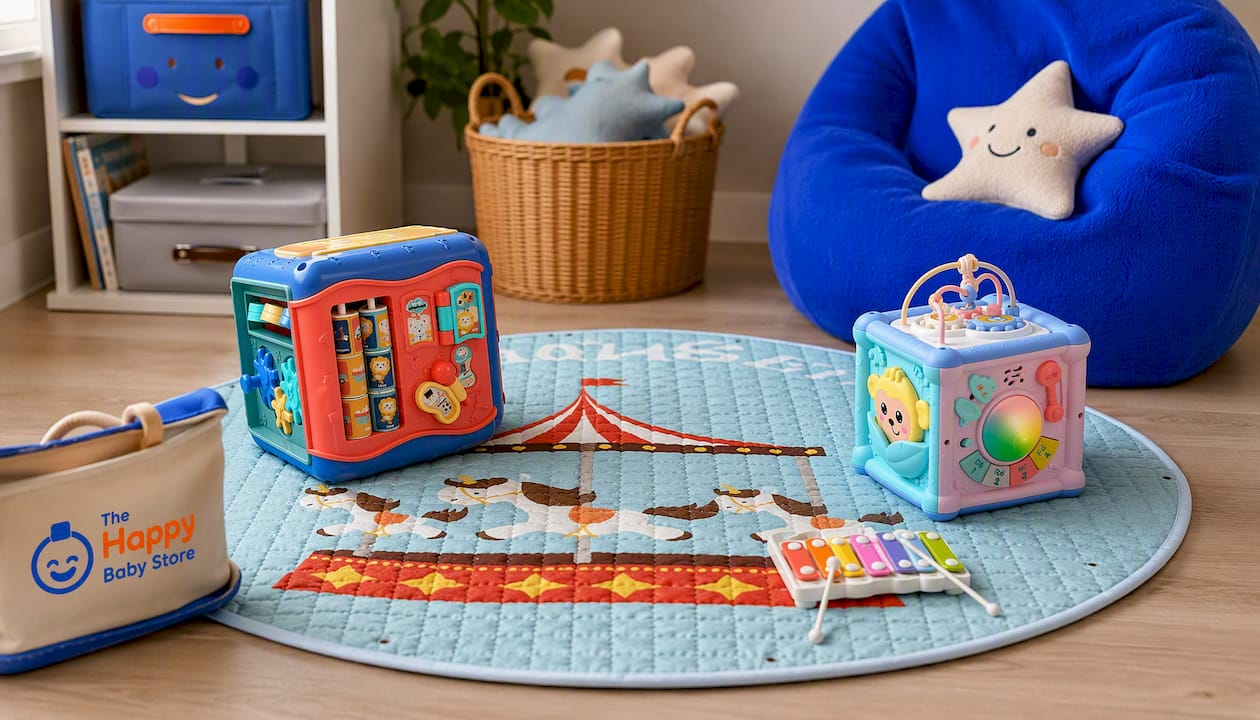 Cozy Round Crawling Mat with Storage: Enhance Your Child's Playtime Experience