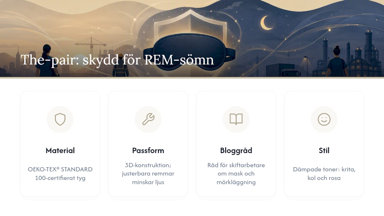 The-pair: sovmasker designade för att skydda rem-sömnen — overview diagram