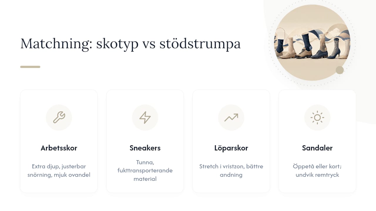 Jämförelse mellan skotyper och strumpkrav