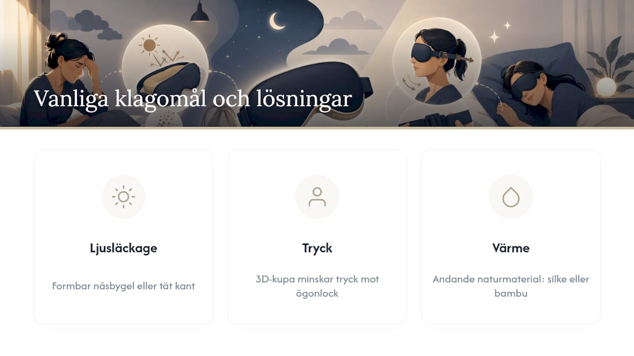 Tre vanliga problem med sovmasker och hur du löser dem