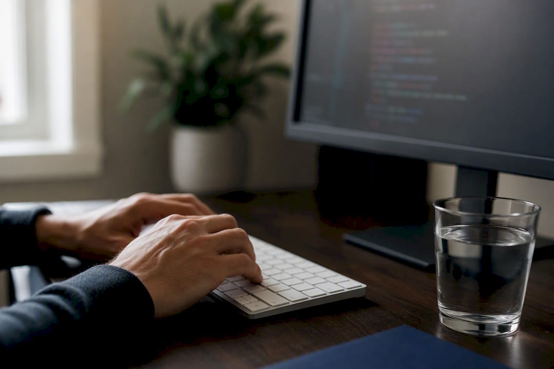 Developer hands coding server-side tracking