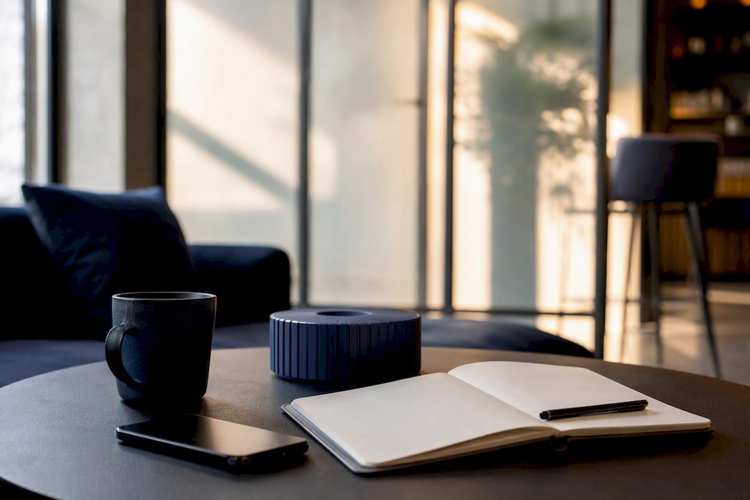 Creative team culture elements on table