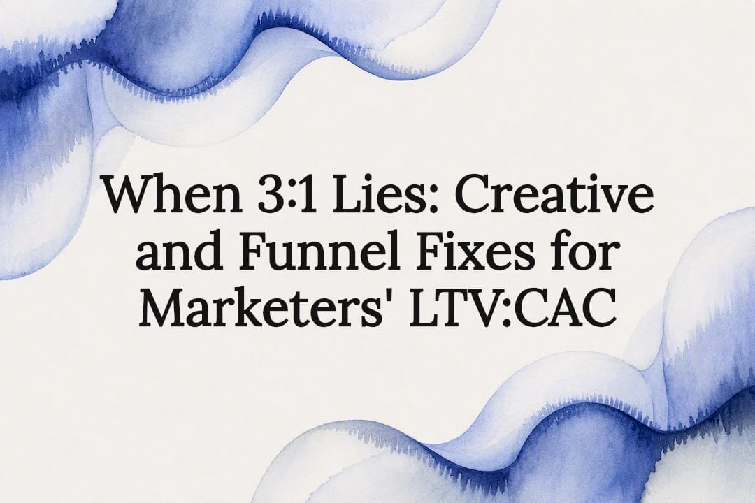 When 3:1 Lies: Creative and Funnel Fixes for Marketers' LTV:CAC