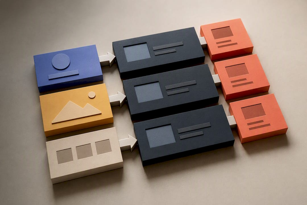 Illustration of modular ad hook swaps