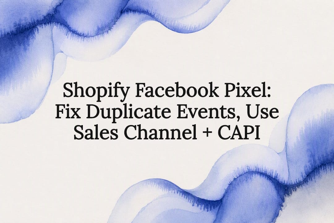 Decorative Shopify pixel setup title card