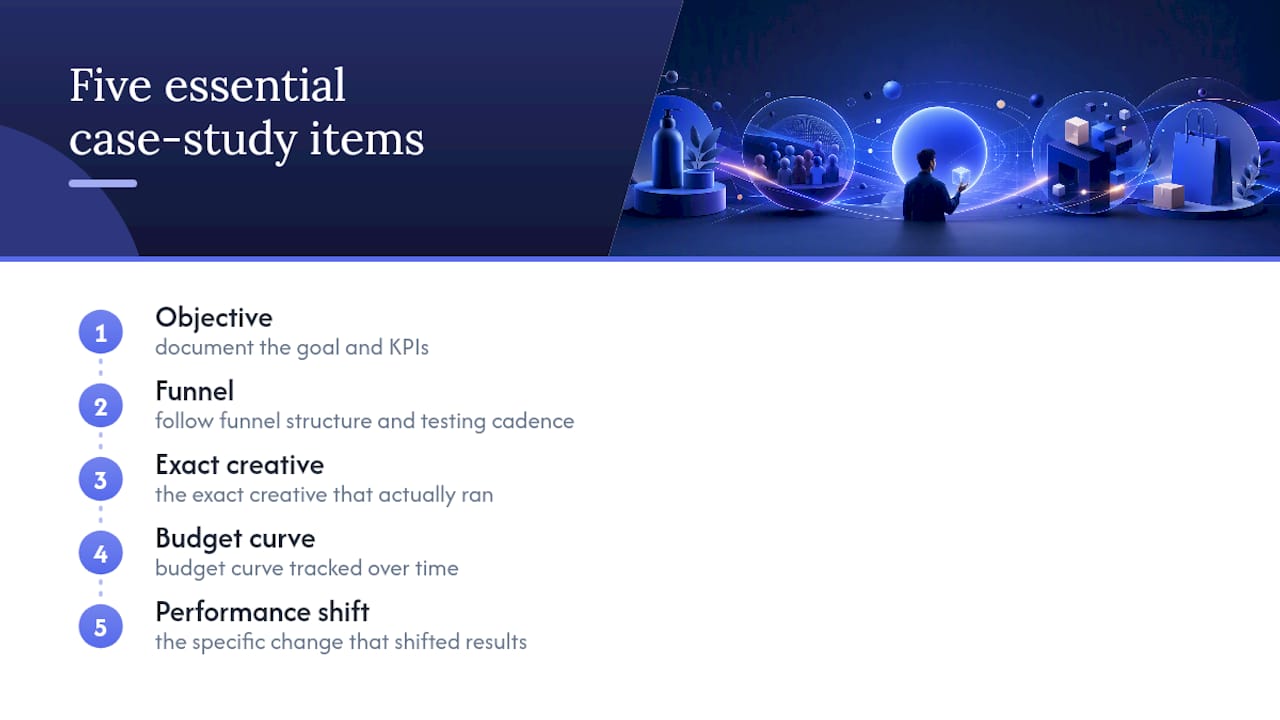 Five-part Facebook ads case study framework