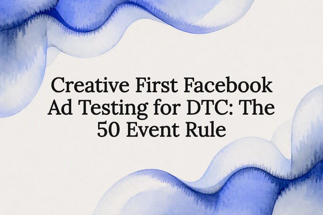 Decorative title card for Facebook ad testing