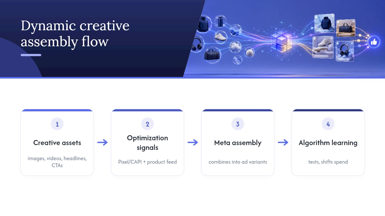 Dynamic creative assembly and optimization flow
