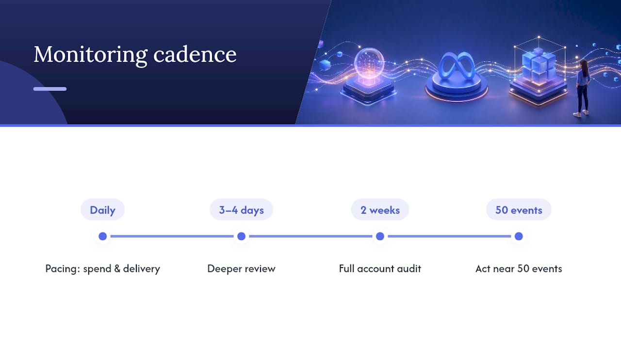 Meta Ads monitoring and optimization cadence