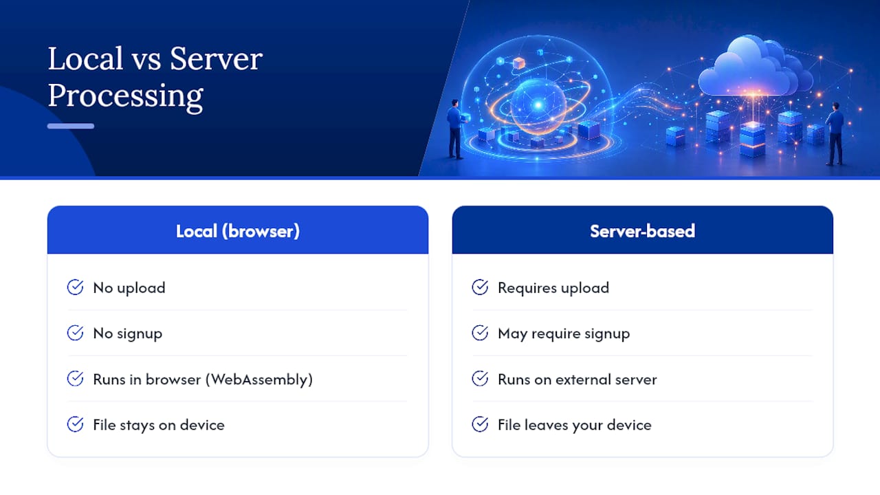 Why Local Processing Matters for Privacy and Reliability — overview diagram