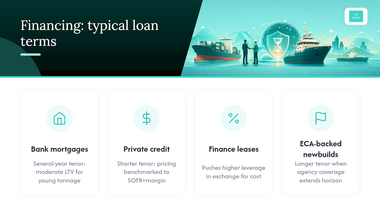 Comparison of vessel financing routes and terms