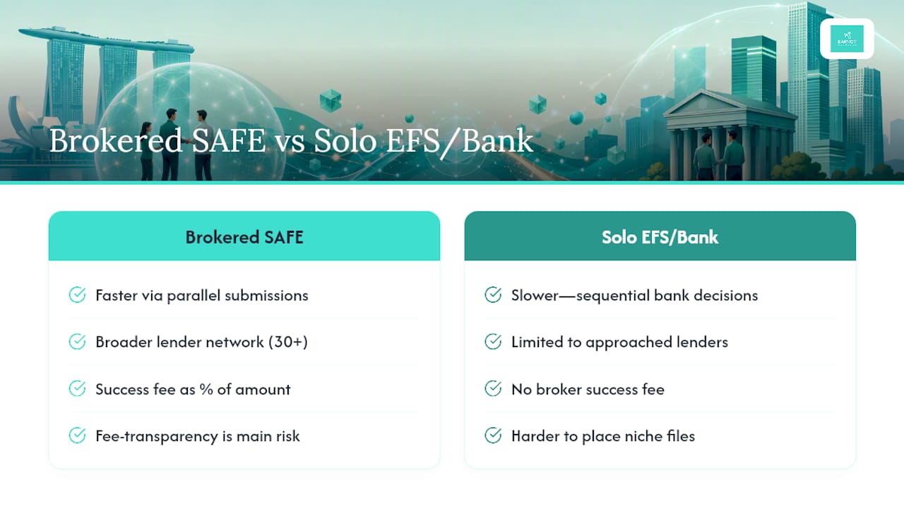 SAFE Note Financing: Risks and Benefits Compared to EFS or Bank Loans — overview diagram