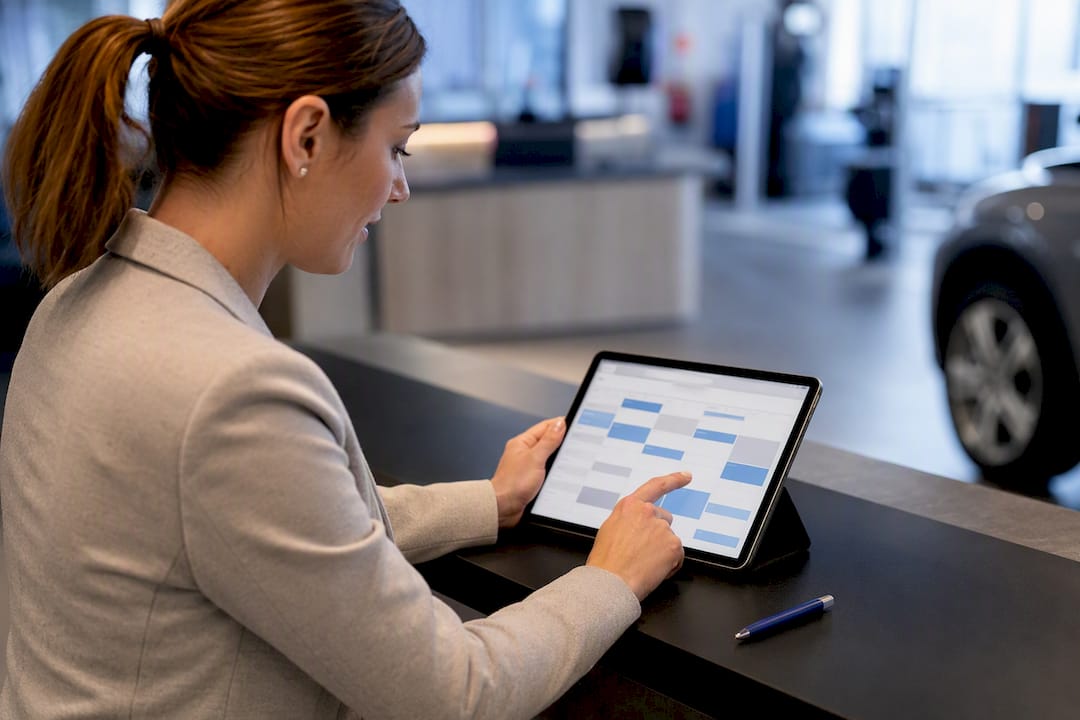 Terminvereinbarung am Werkstattempfang per Tablet