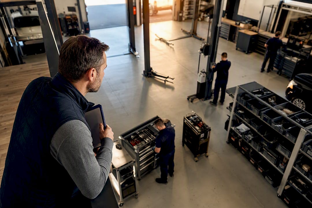 Strukturierter Arbeitsablauf in einer Kfz-Werkstatt