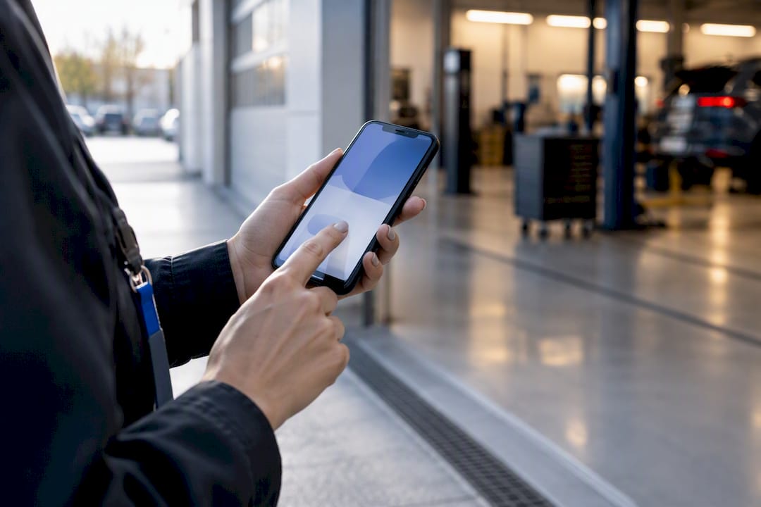 Die Serviceberaterin schickt eine digitale Terminerinnerung