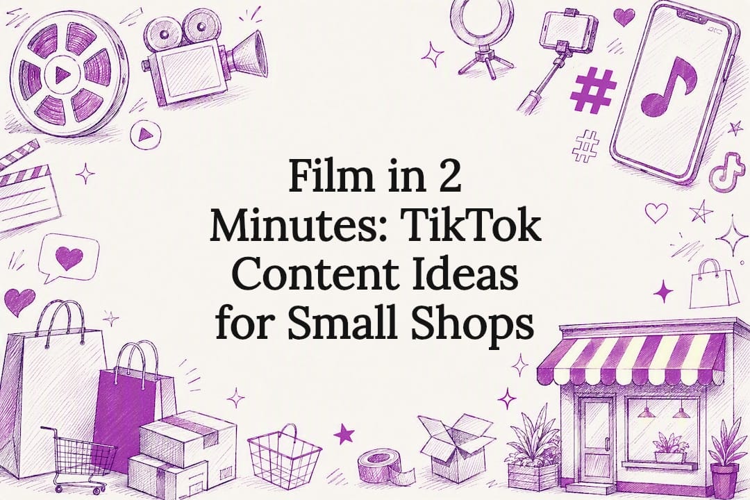 Decorative illustrated title card for TikTok content ideas article