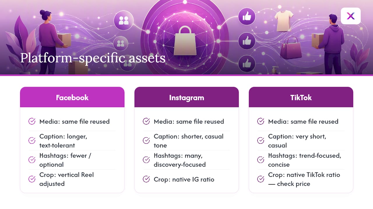 Content adapted across social platforms