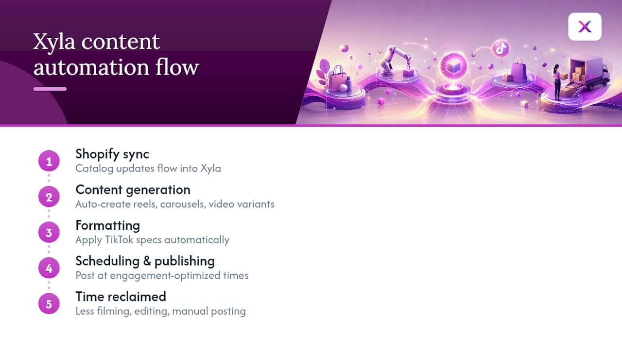 Xyla Maps Directly to All Five Automation Streams — overview diagram