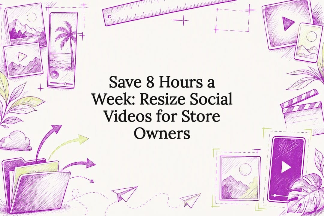 Decorative social video resizing title card