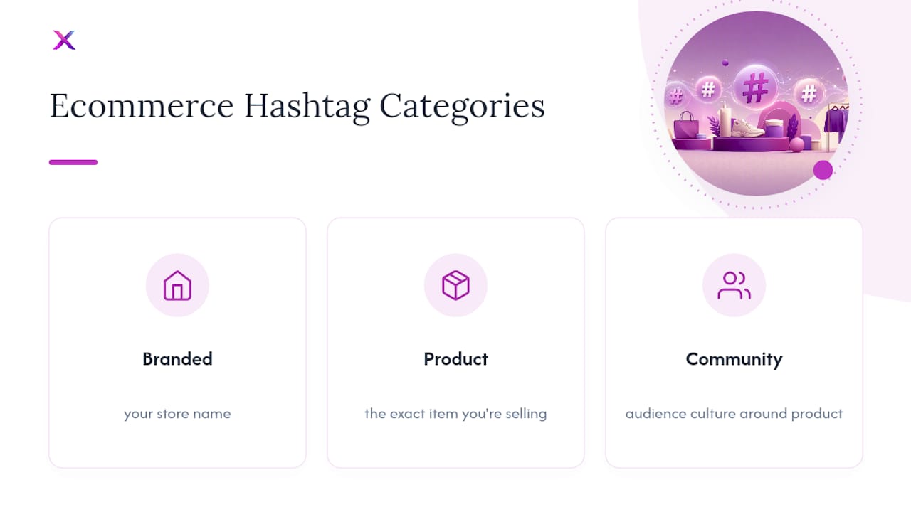 Three categories of ecommerce hashtags