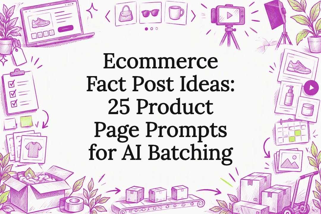 Decorative ecommerce content batching title card