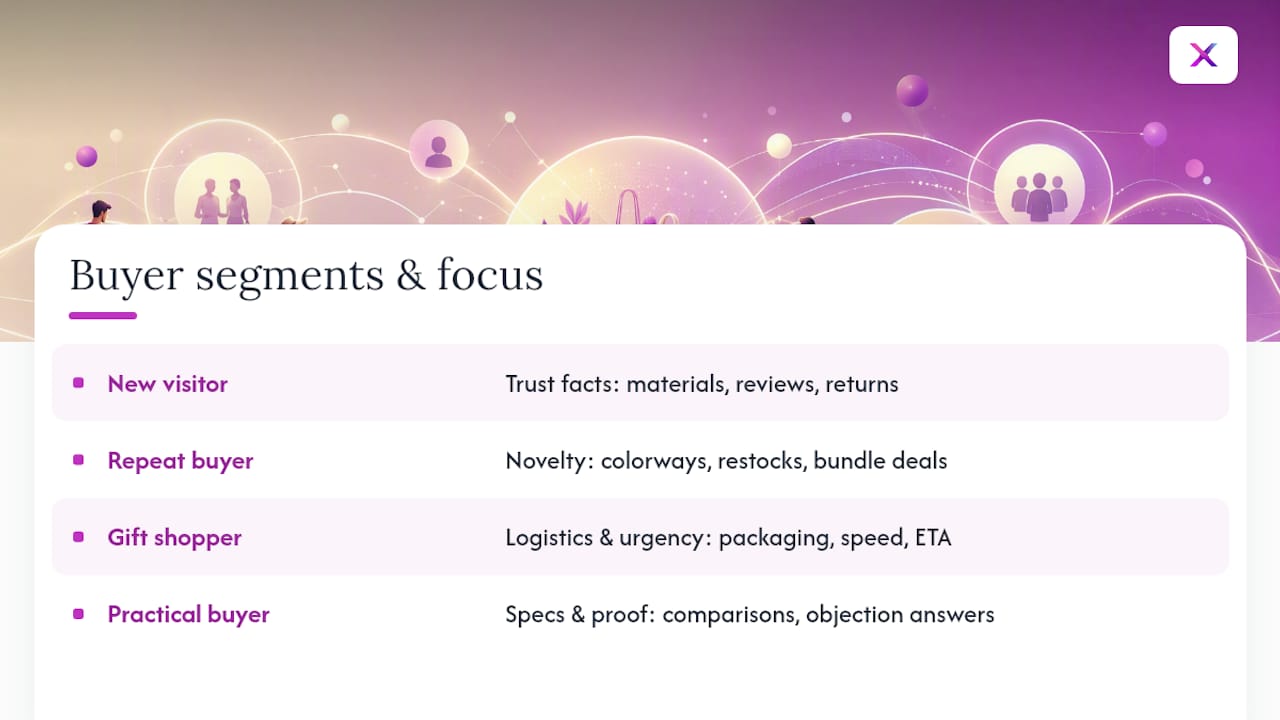 Adjusting Fact Posts for Different Buyer Segments — overview diagram