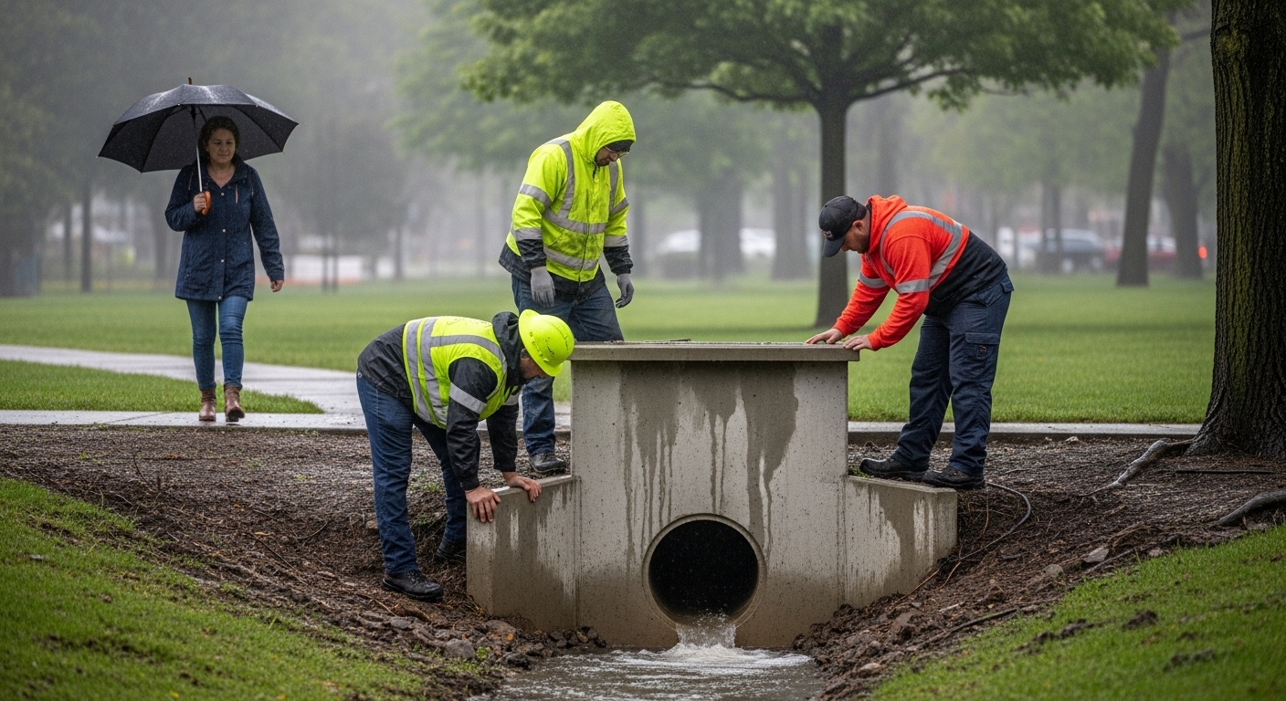 urban headwall stormwater infrastructure