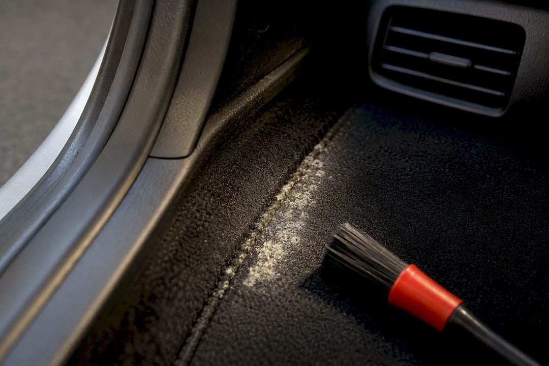 Mold hidden in car carpet seam