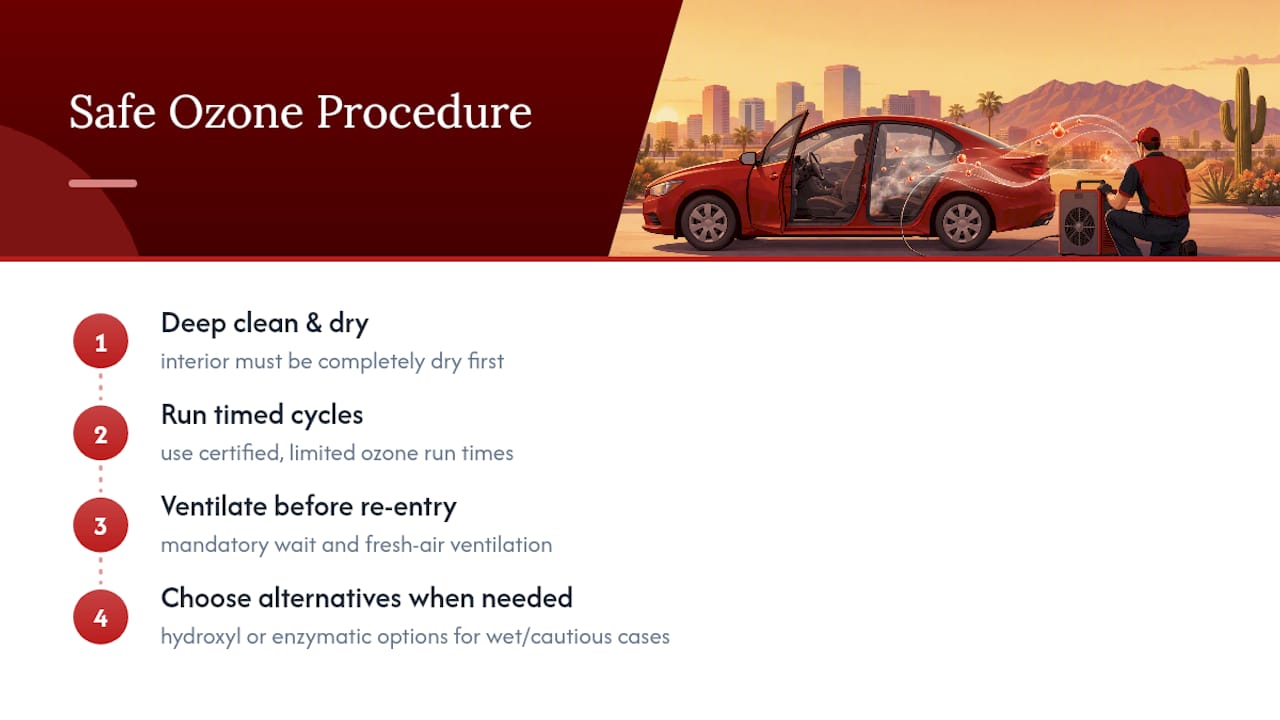 Is Ozone Treatment Safe for Removing Gasoline Odor? — overview diagram