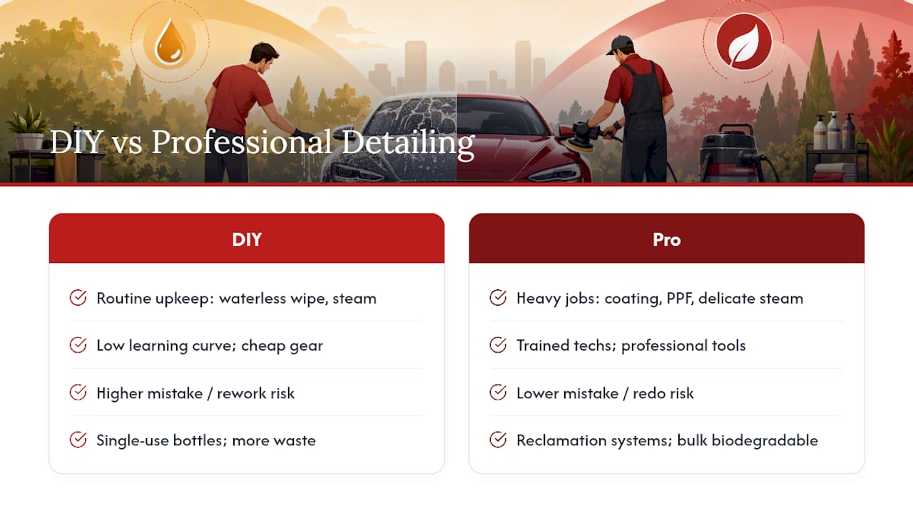 DIY and professional detailing comparison