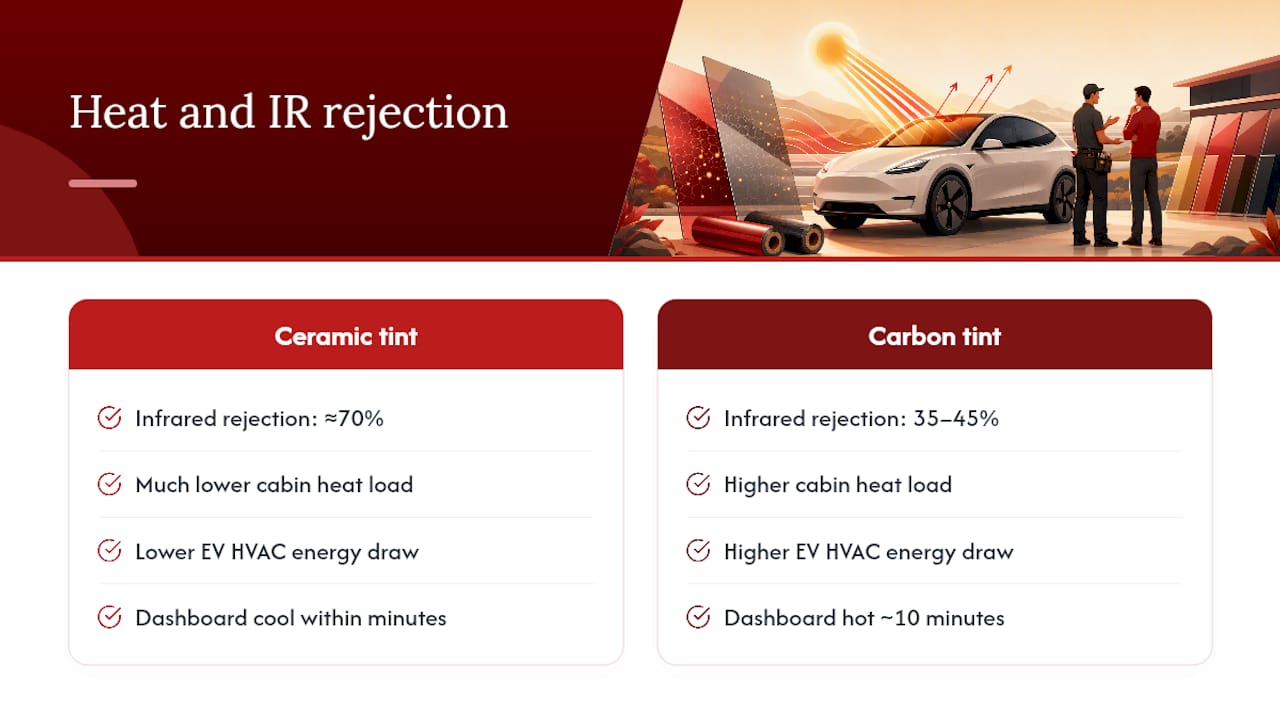 Ceramic versus carbon infrared rejection comparison