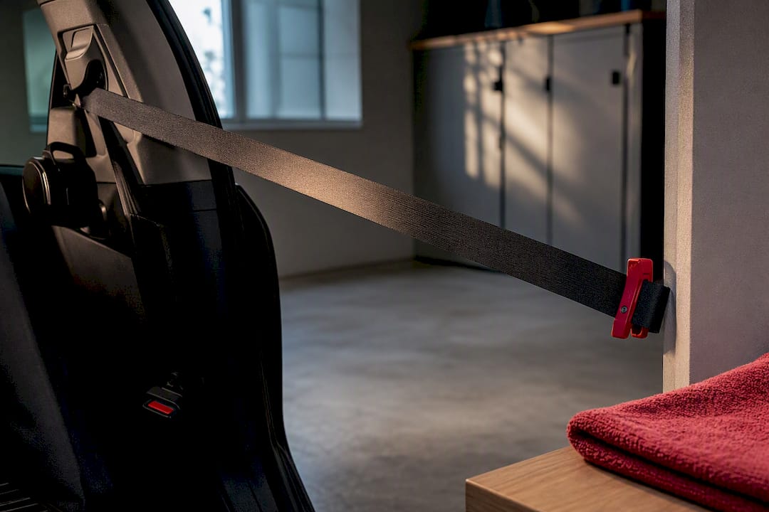 Extended seat belt drying inside vehicle