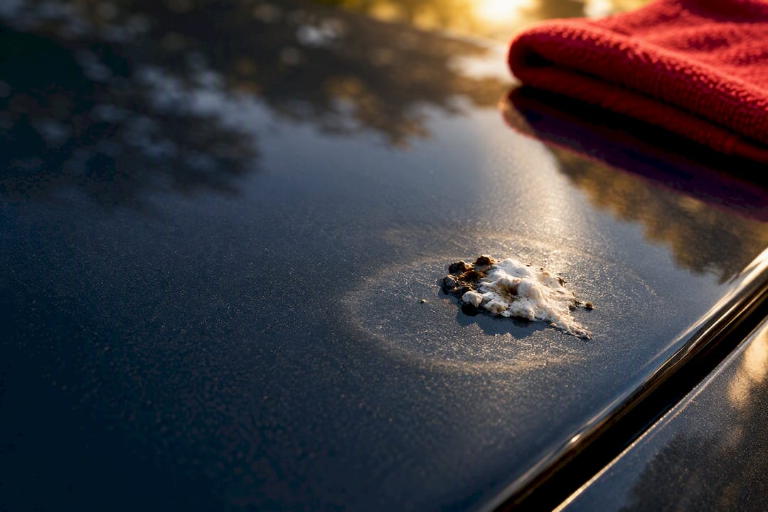 Bird dropping etched into car clear coat