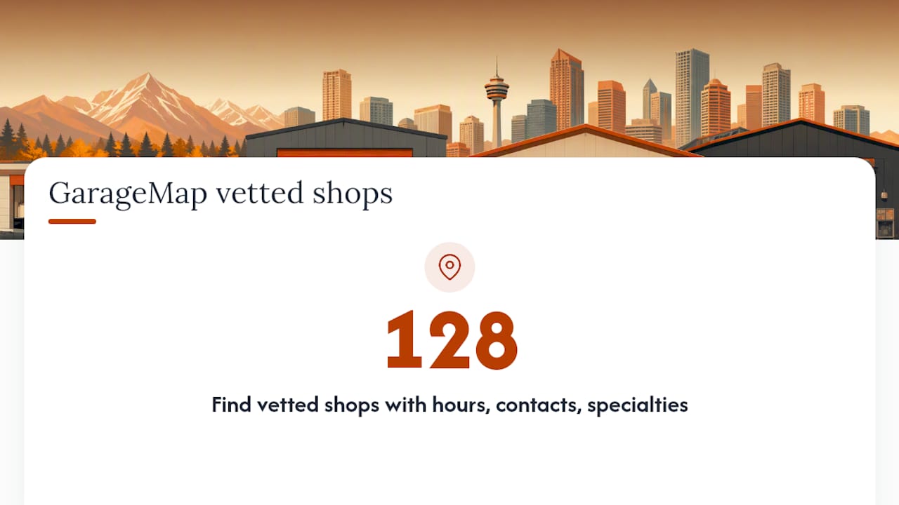 How does GarageMap help you find and vet inspection stations? — overview diagram