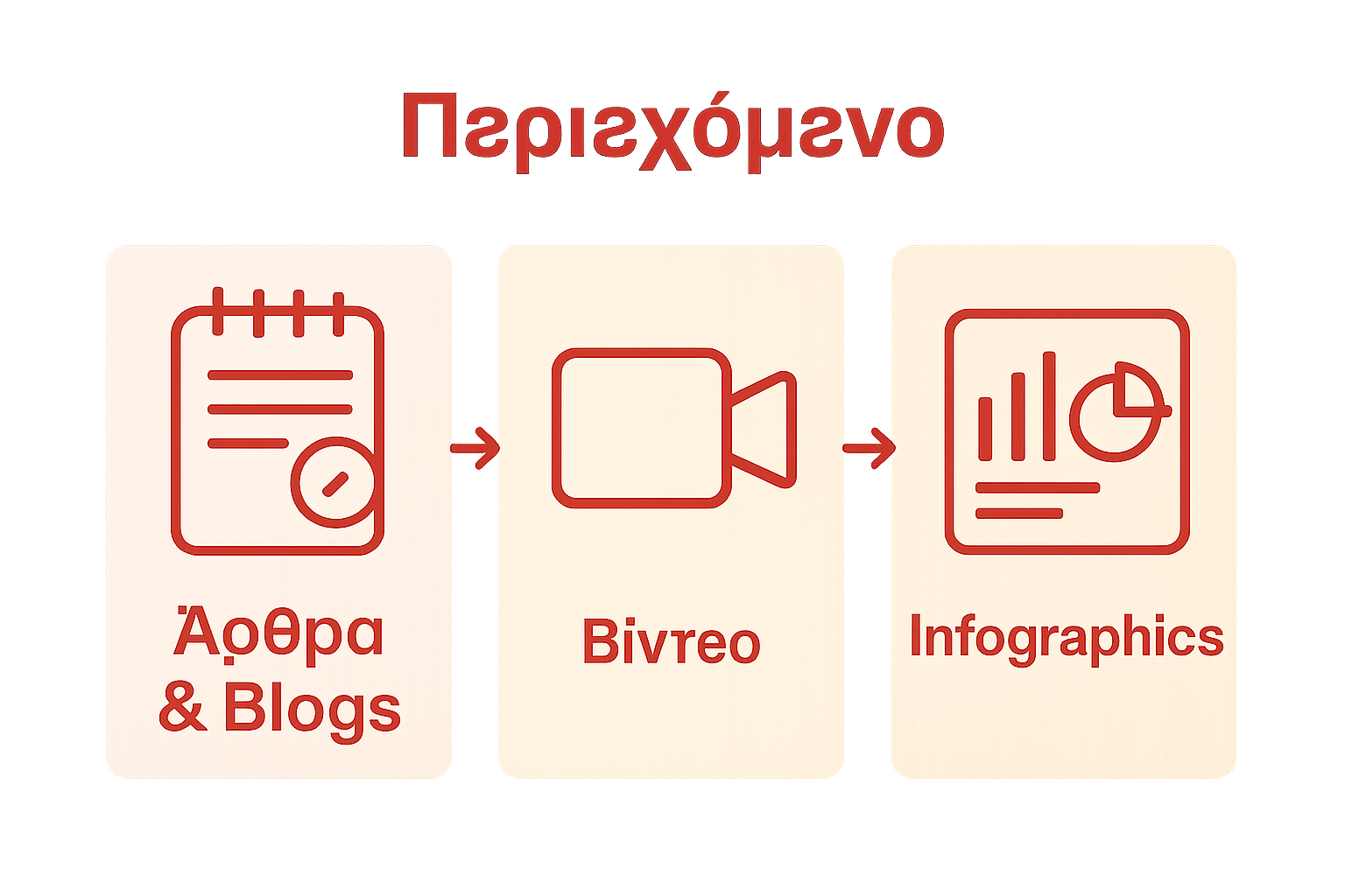 Κατηγορίες περιεχομένου σε content marketing: Άρθρα, Βίντεο, Infographics