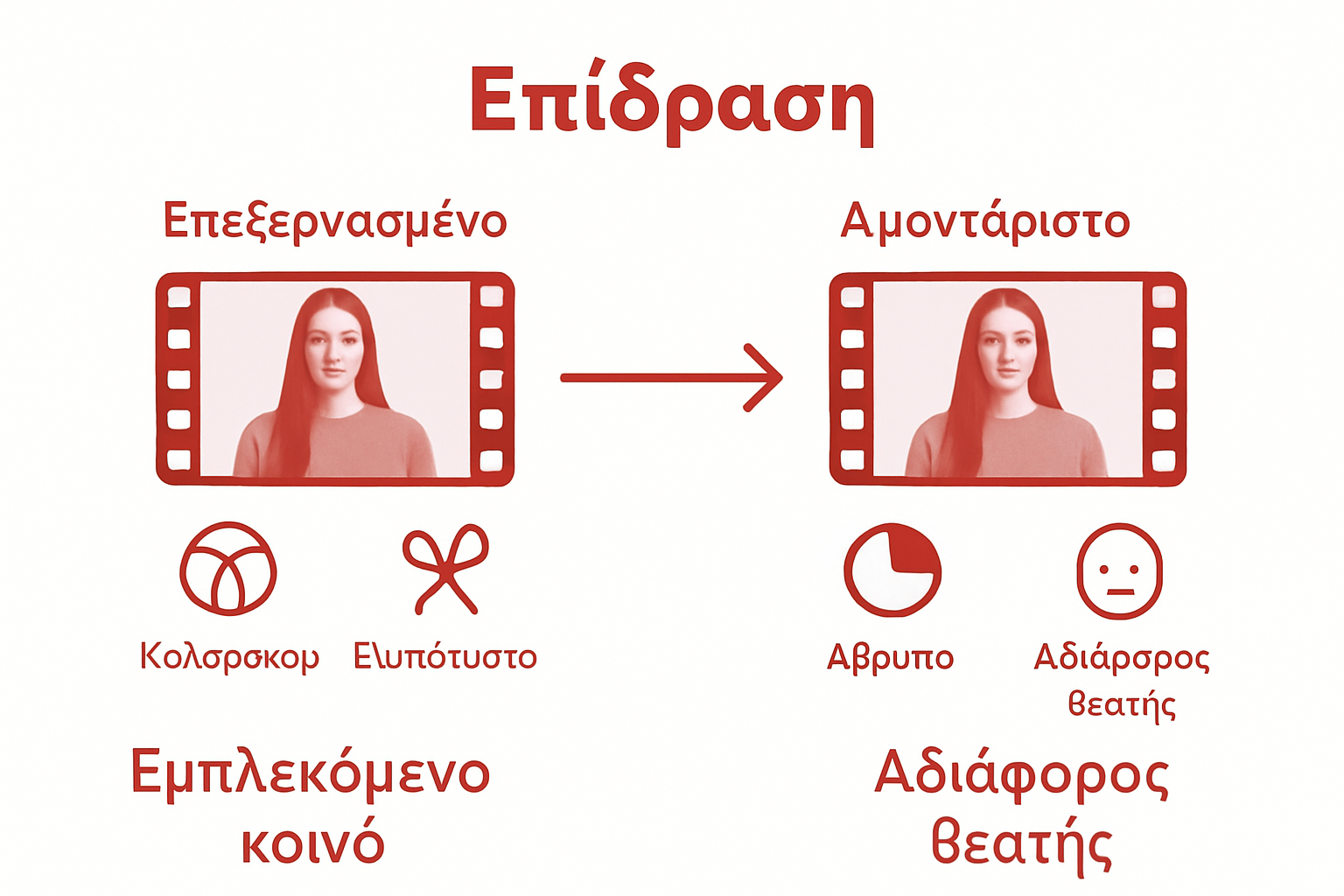 Infographic comparing impact of edited versus raw video