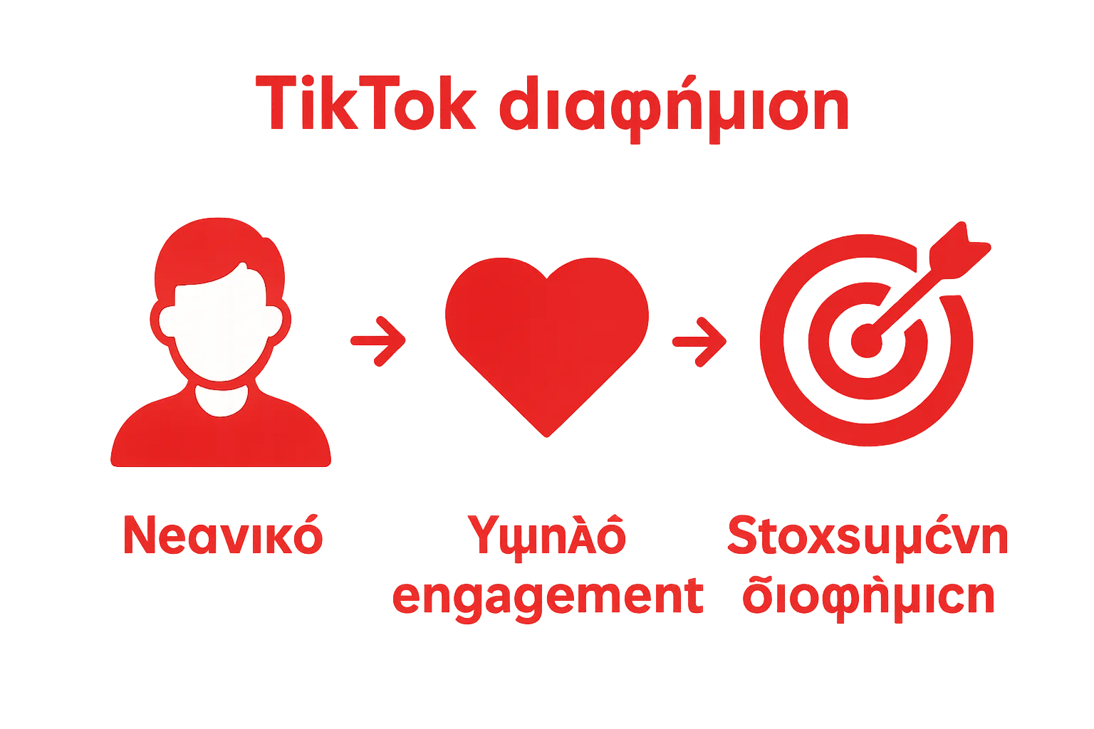 Συγκριτικό infographic με τρία εικονίδια: νέο κοινό, engagement, στόχευση
