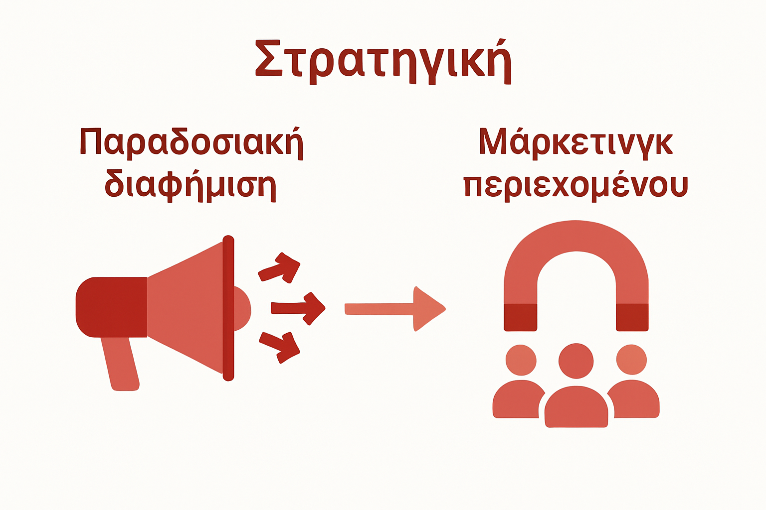 Infographic comparing content marketing and advertising