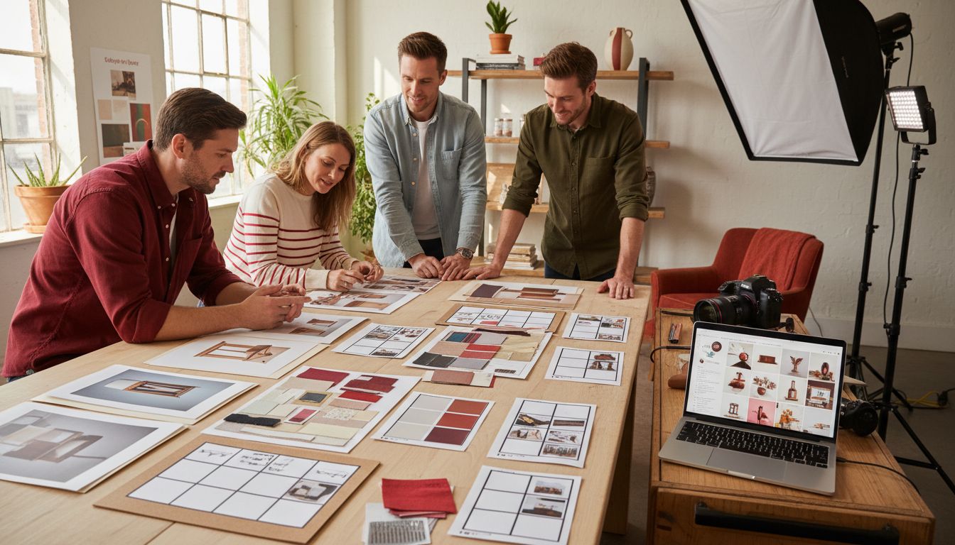 Team planning Instagram content strategy