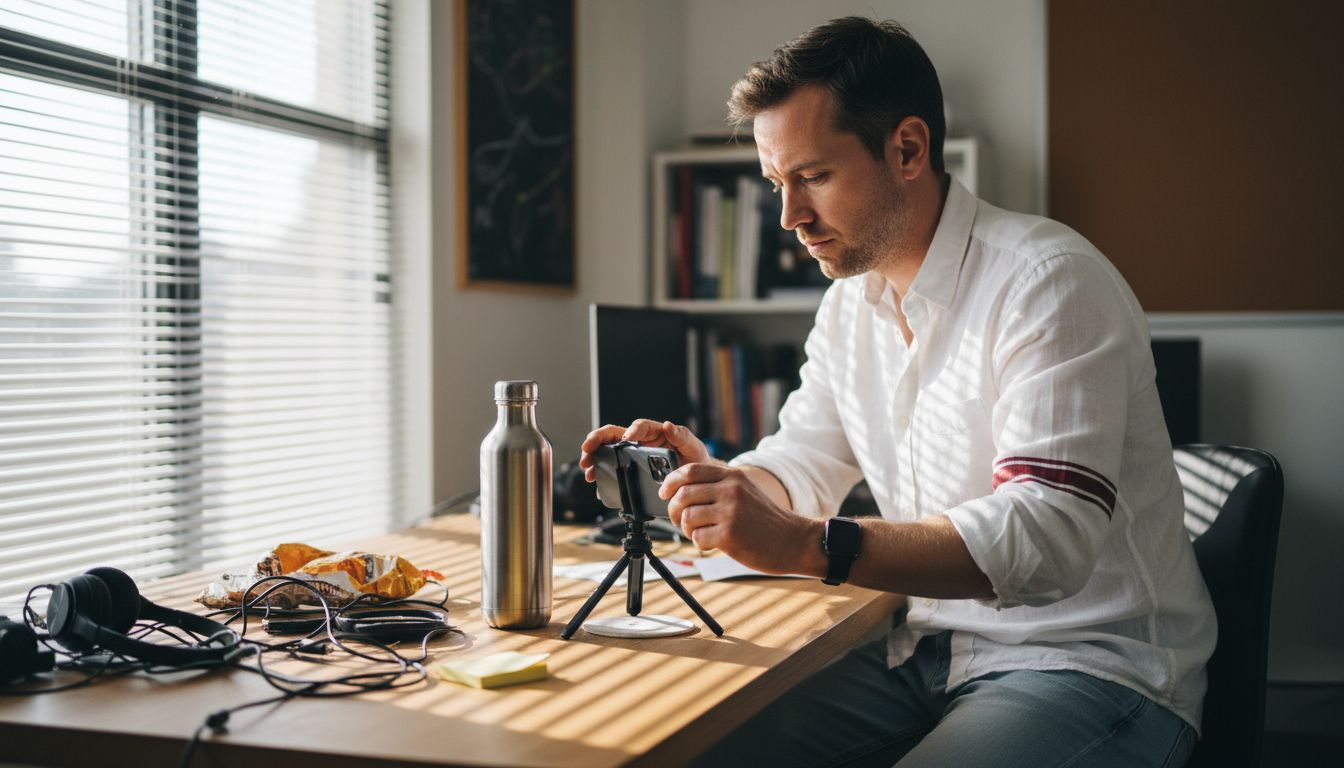 Social media manager prepares TikTok shoot