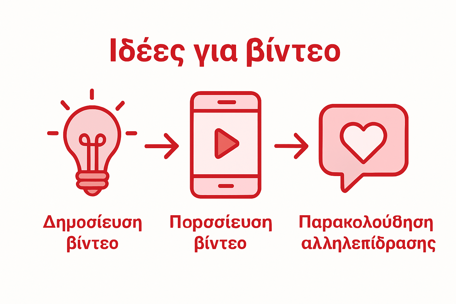 Γραφικό που αποτυπώνει τα στάδια αλληλεπίδρασης του κοινού με το περιεχόμενο στο TikTok